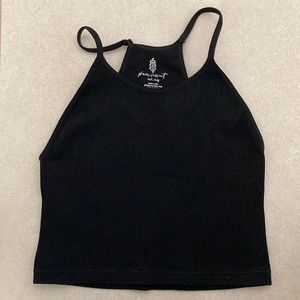 Free People Movement Happiness Runs Crop Tank in Solid Black size M/L